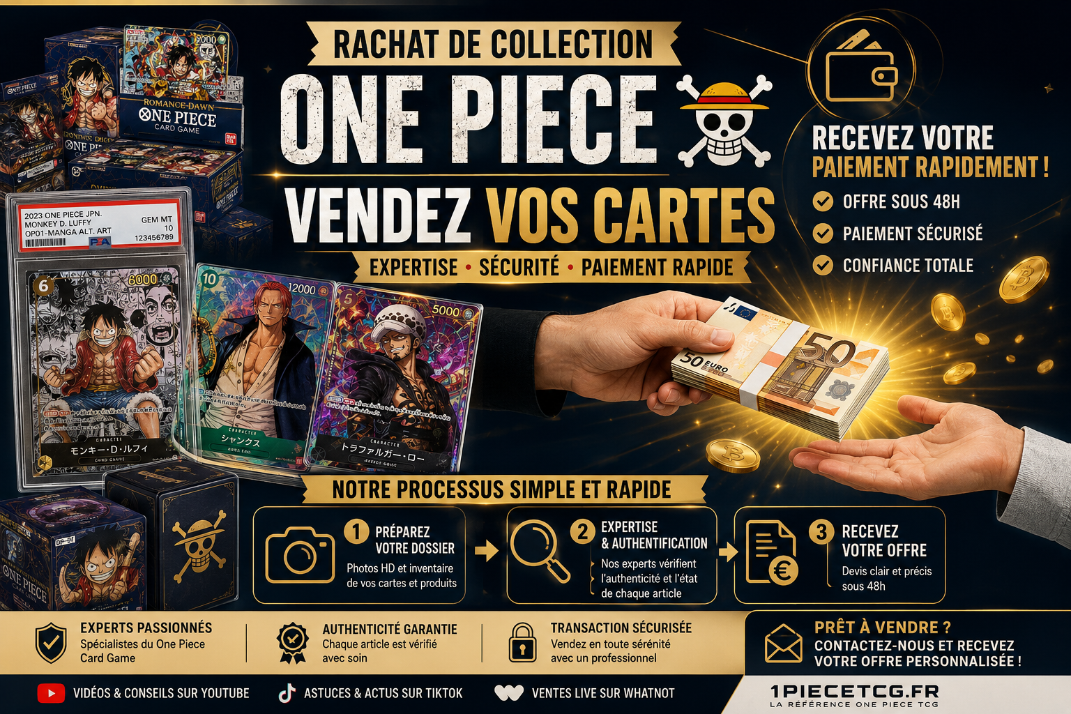 Vendre sa collection de cartes One Piece : bientôt notre service de rachat