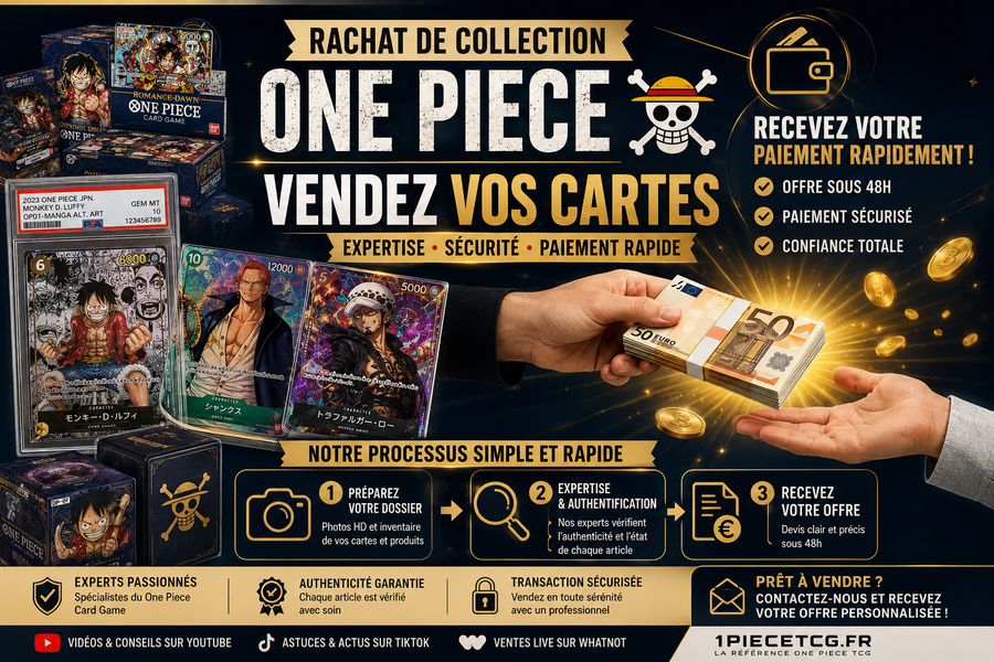 Vendre sa collection de cartes One Piece : bientôt notre service de rachat