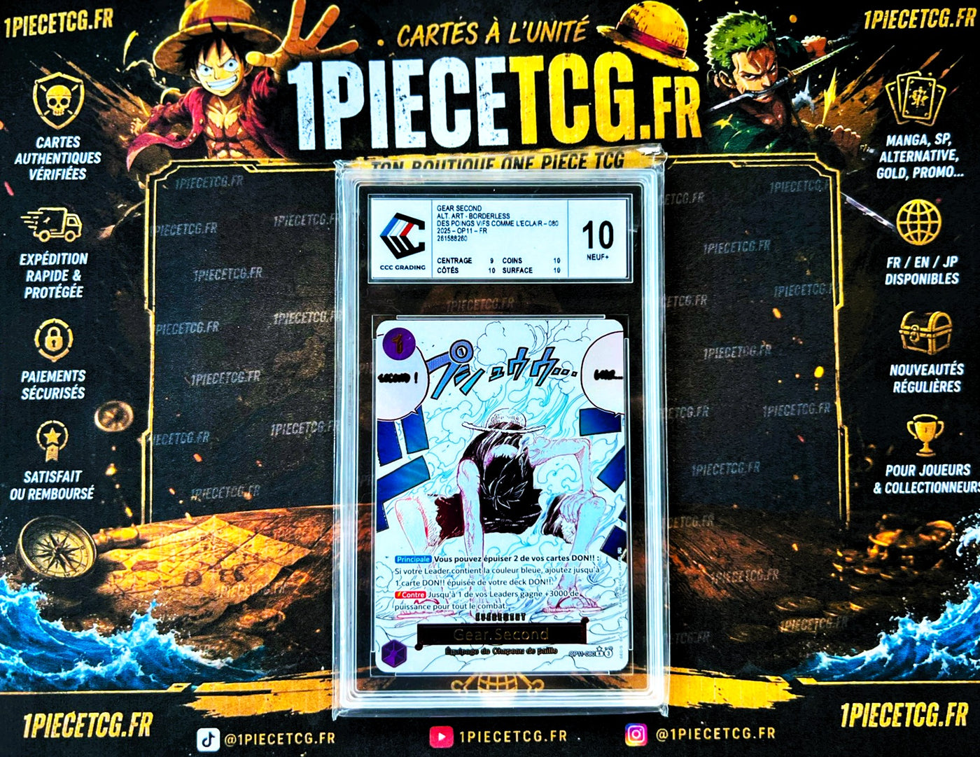 Gear Second (V2) OP11-080 Event Manga – Carte Gradée CCC 10 – One Piece Card Game - OP11 Des Poings Vifs Comme l’Éclair