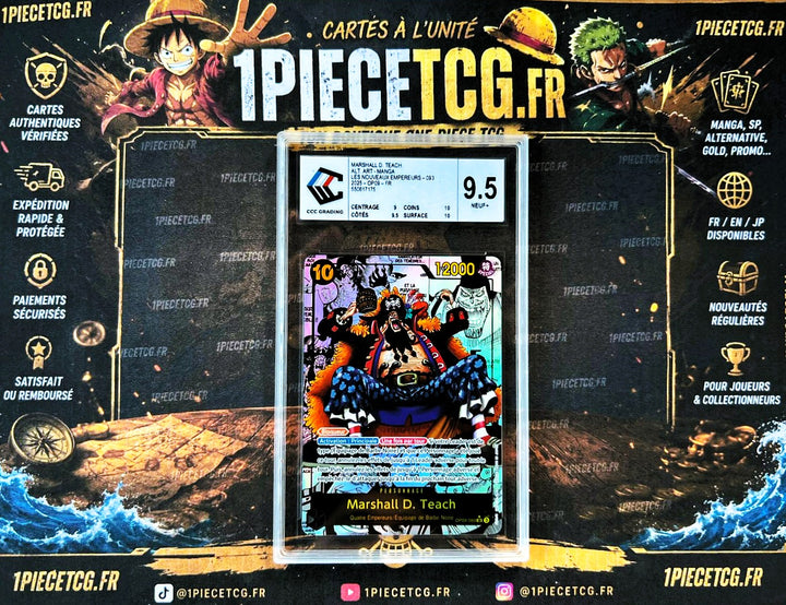 Marshall.D.Teach OP09-093 V.4 Manga – Carte Gradée CCC 9.5 – OP09 One Piece Card Game