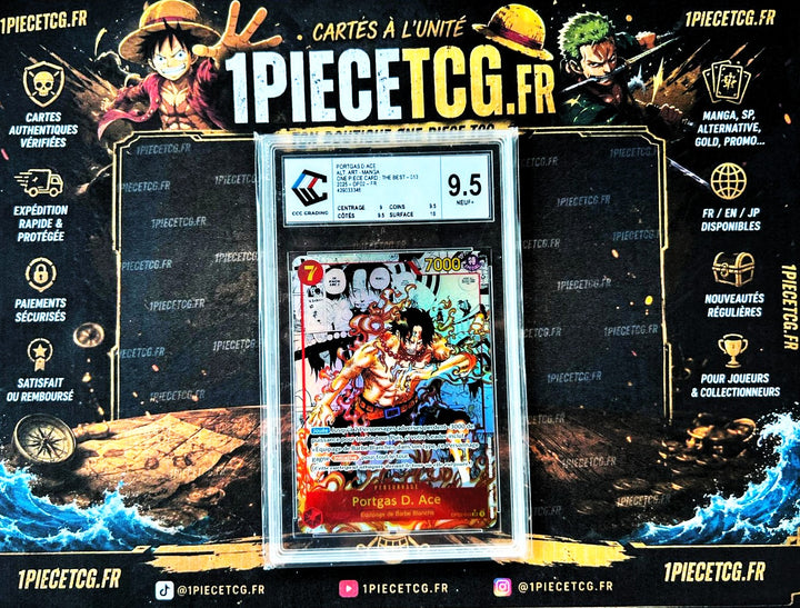 Portgas.D.Ace OP02-013 Manga PRB01 – Carte Gradée CCC 9.5 – One Piece Card Game