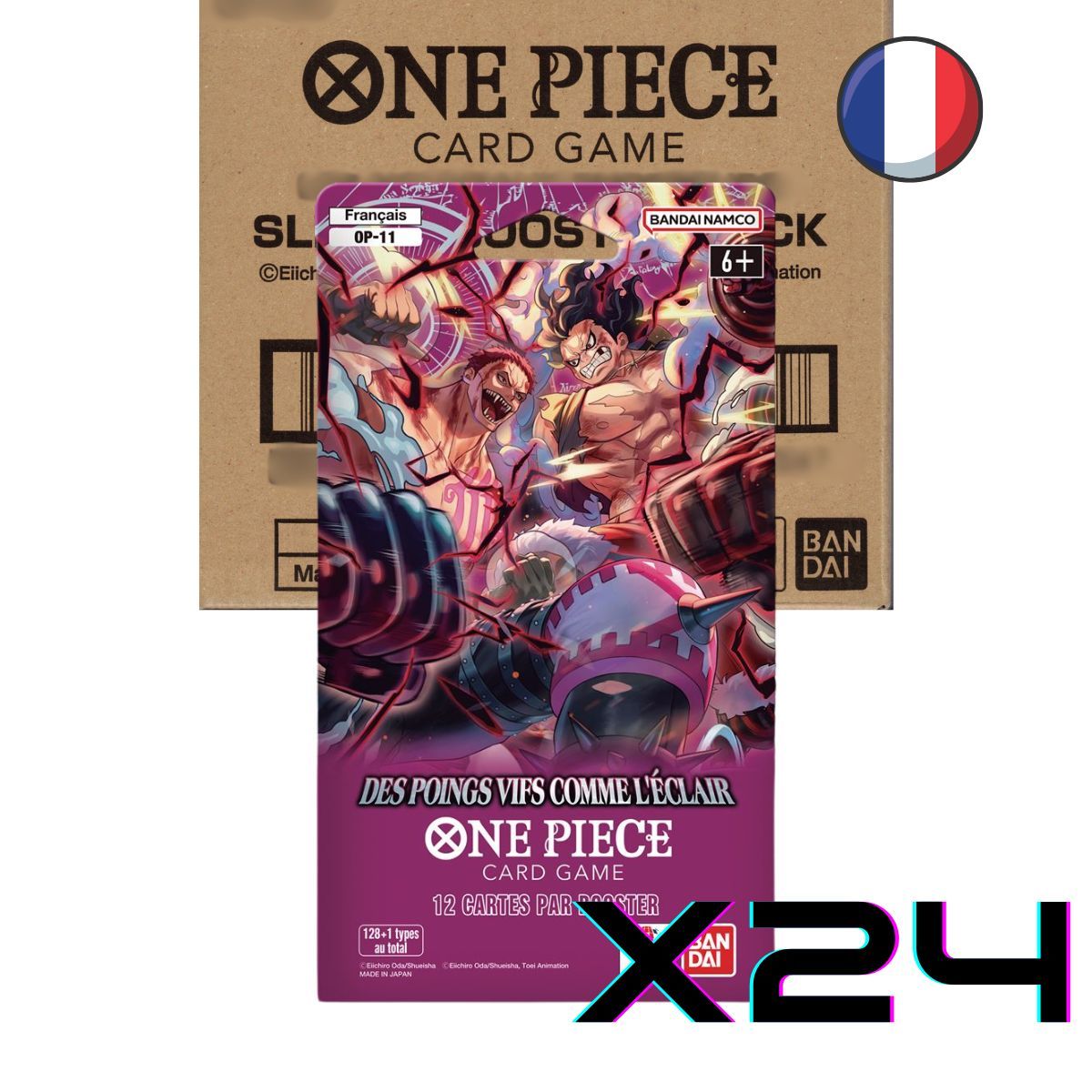 Case Blister OP11 One Piece Card Game FR. Display scellé officiel Bandai, stock limité, livraison rapide et sécurisée.