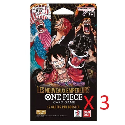 3 x Blister One Piece Card Game OP09 – Les Quatre Empereurs FR